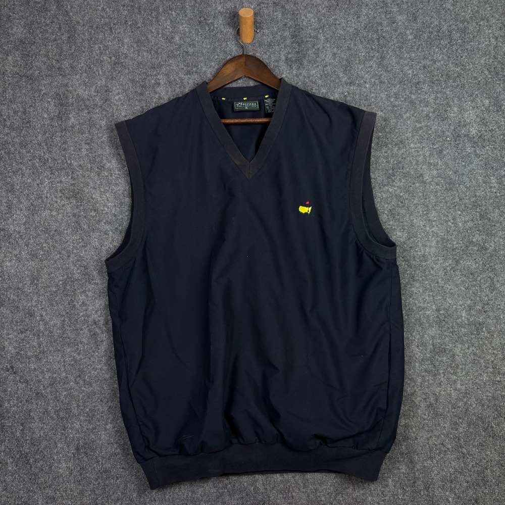 Masters Collection Golf Vest Mens XL Navy Blue Microfiber V-Neck Augusta 0569